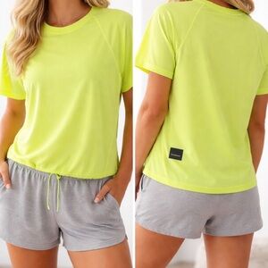 lululemon athletica Neon Lime Short Sleeve Tee